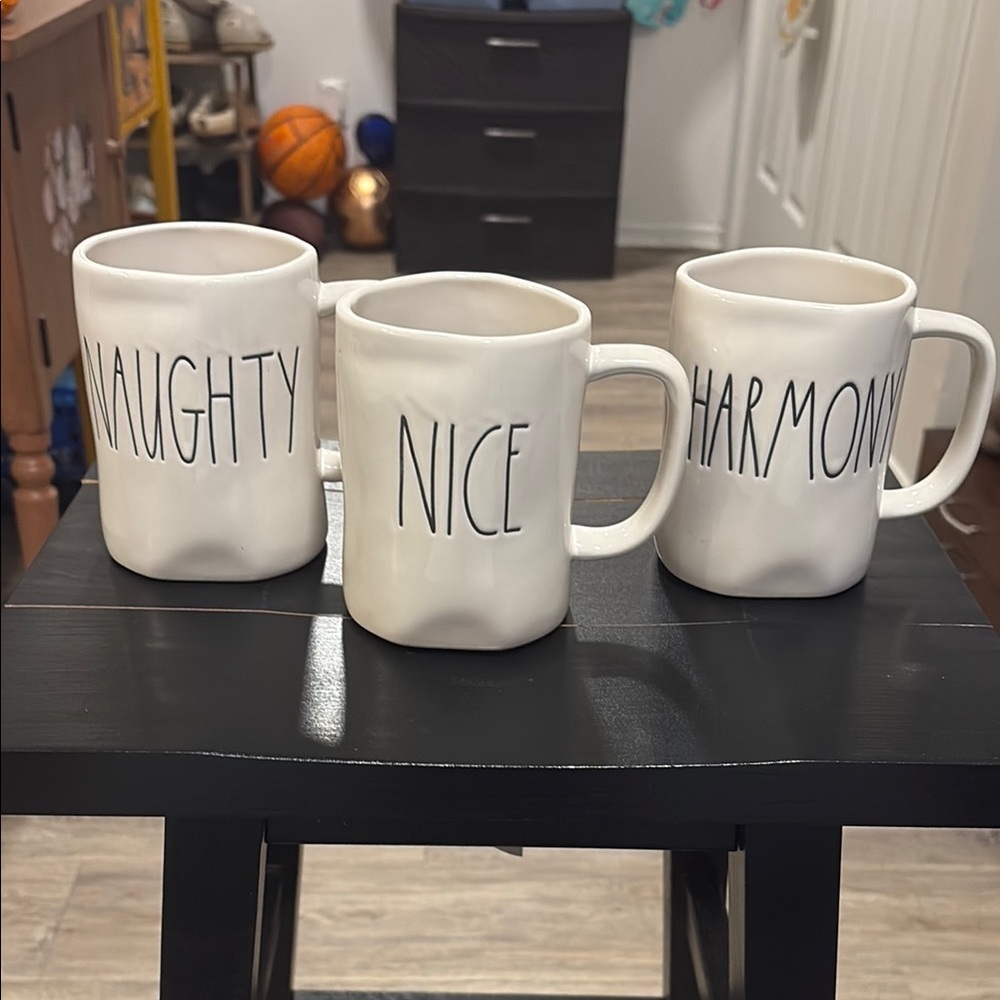 Rae Dunn White Ceramic Mug Set​